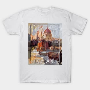 London, England - Painting, Travel Poster T-Shirt